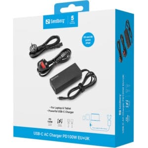 Sandberg USB-C AC Charger PD100W EU+UK Sandberg USB-C AC Charger PD100W EU+UK