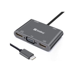 Sandberg USB-C telakka 2xHDMI+1xVGA+USB+PD