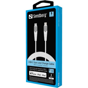 Sandberg USB-C PD to Lightning MFI 2m valkoinen