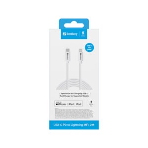 Sandberg USB-C PD to Lightning MFI 2m valkoinen