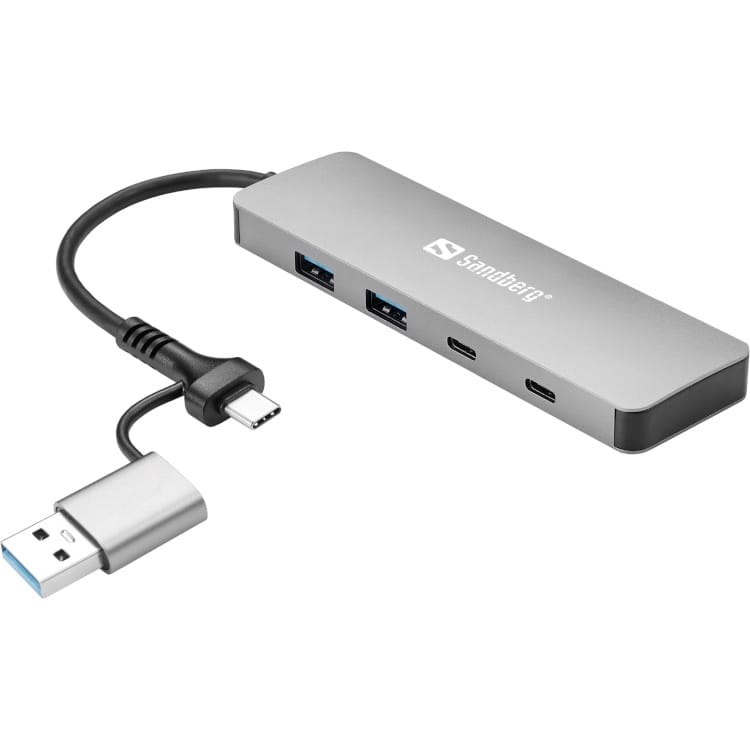 Sandberg USB-C/A to 2xUSB-A+2xUSB-C Hub -keskitin 3 Sandberg USB-C/A to 2xUSB-A+2xUSB-C Hub -keskitin 3