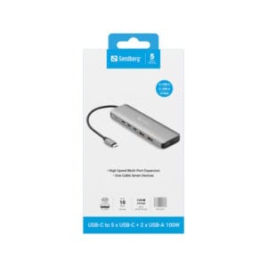 Sandberg USB-C to 5xUSB-C+2xUSB-A 100W Sandberg USB-C to 5xUSB-C+2xUSB-A 100W