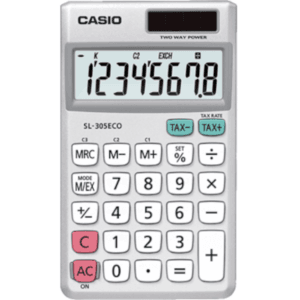Casio taskulaskin SL-305ECO harmaa Casio taskulaskin SL-305ECO harmaa