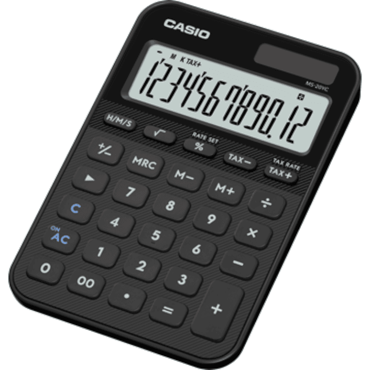 Casio pöytälaskin MS-20YC musta 3 Casio pöytälaskin MS-20YC musta 3