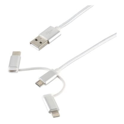 USB-synkr-/latauskaap Micro USB/USB-C/Lightning 1m valkoinen 2