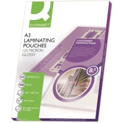 Laminointitasku Q-CONNECT A3 125mic kirkas 100kpl 2