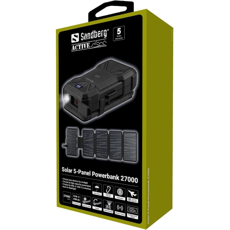 Sandberg Solar 5-Panel Powerbank 27000