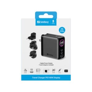 Sandberg Travel Charger PD140W Display
