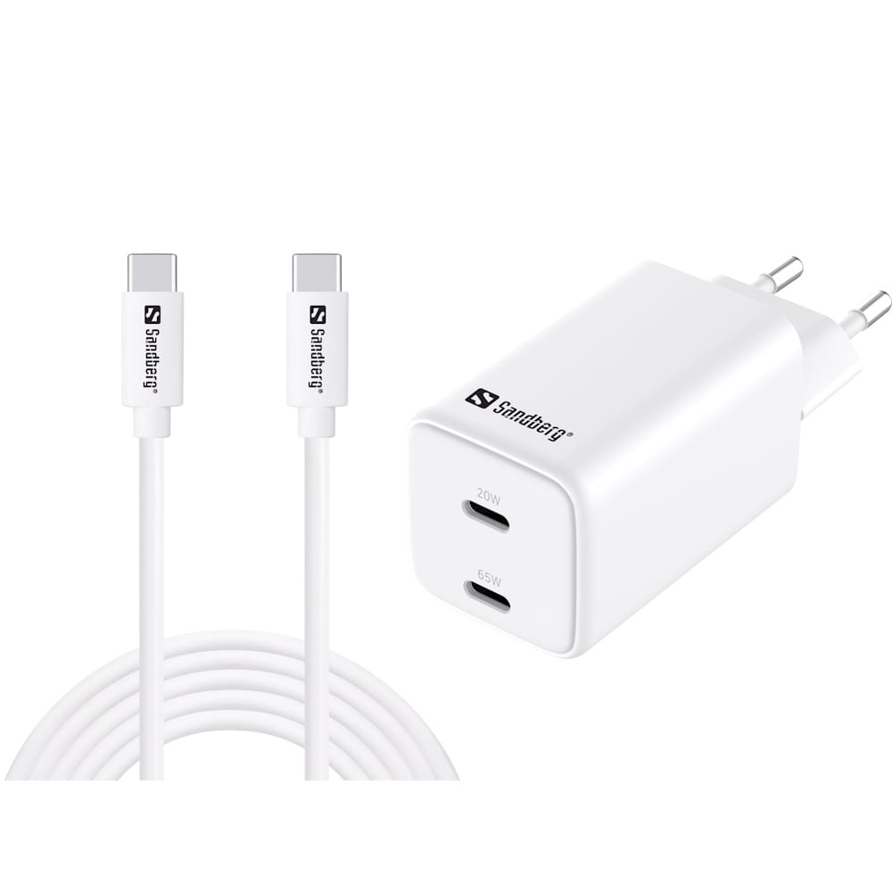 Sandberg AC Charger USB-C PD65W EU 3M 2 Sandberg AC Charger USB-C PD65W EU 3M 2