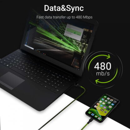 GreenCell USB – Lightning kaapeli 1,2m musta 4