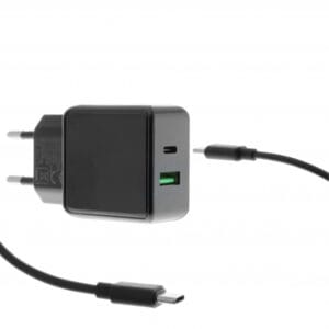 Insmat Verkkolaturi USB-C johdolla (PD/QC 3.0) 20W