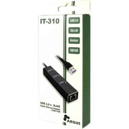 Argus IT-310 USB-A uros – RJ45 LAN-adapteri musta 4