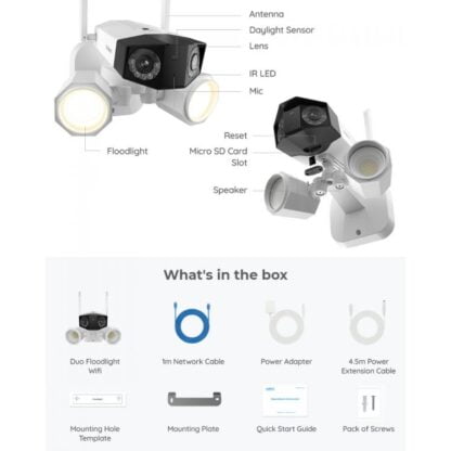 Reolink Duo Floodlight WiFi 2x8MP AI ulkokamera LED-kohdevaloilla 7
