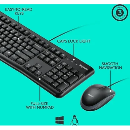 Logitech MK120 -näppäimistö ja hiiri 7