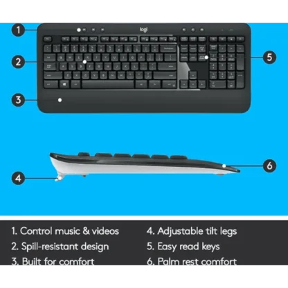 Logitech MK540 Advanced langaton hiiri/näppäimistö paketti 7