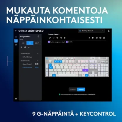 Logitech G915 X LIGHTSPEED matalaprofiilinen pelinäppäimistö 6