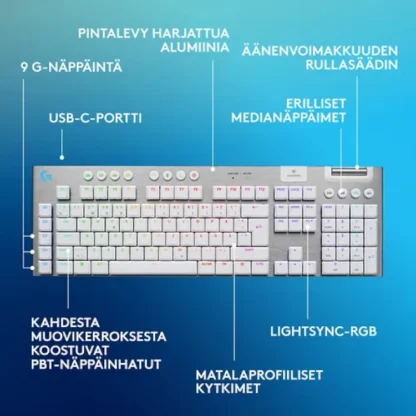 Logitech G915 X LIGHTSPEED matalaprofiilinen pelinäppäimistö 8