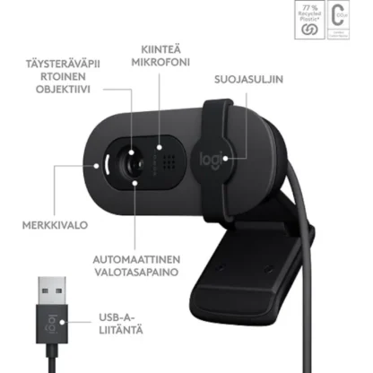 Logitech Brio 100 web-kamera musta 8