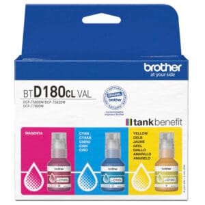 Brother BTD180CLVAL -mustepullopakkaus (3 väriä) Brother BTD180CLVAL -mustepullopakkaus (3 väriä)