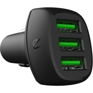 GreenCell Autolaturi 12-24V 3*USB-porttia musta