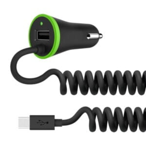17W/3.4A autolatausjohto USB-C musta 2