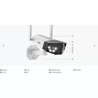 Reolink Duo 2 WiFi 2x8MP AI ulkokamera LED-kohdevaloilla 5
