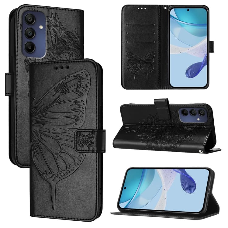 Nahkakotelo Galaxy A16 5G puhelimeen (Butterfly musta) 2 Nahkakotelo Galaxy A16 5G puhelimeen (Butterfly musta) 2