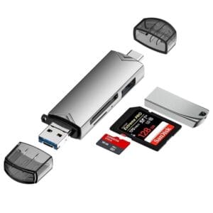 6 in 1 USB3.0/Micro USB/Type-C to SD/TF Card -kortinlukija