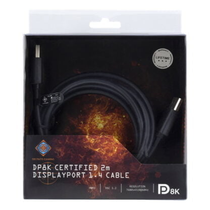 DELTACO GAMING DisplayPort 1.4 -kaapeli 2 m 3