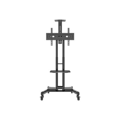 Neomounts liikuteltava näyttöteline hyllyillä 32″-75″ musta 2