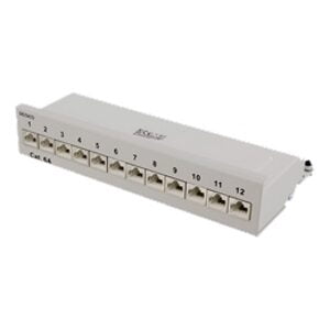 Kytkentäpaneeli 12*RJ45 CAT6a harmaa