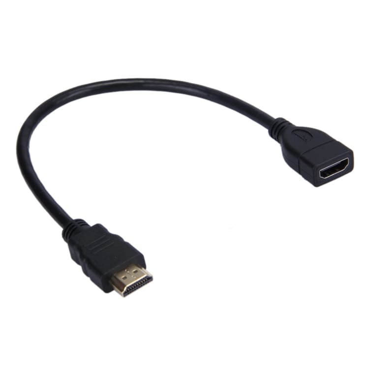 HDMI jatkokaapeli uros-naaras 30cm musta