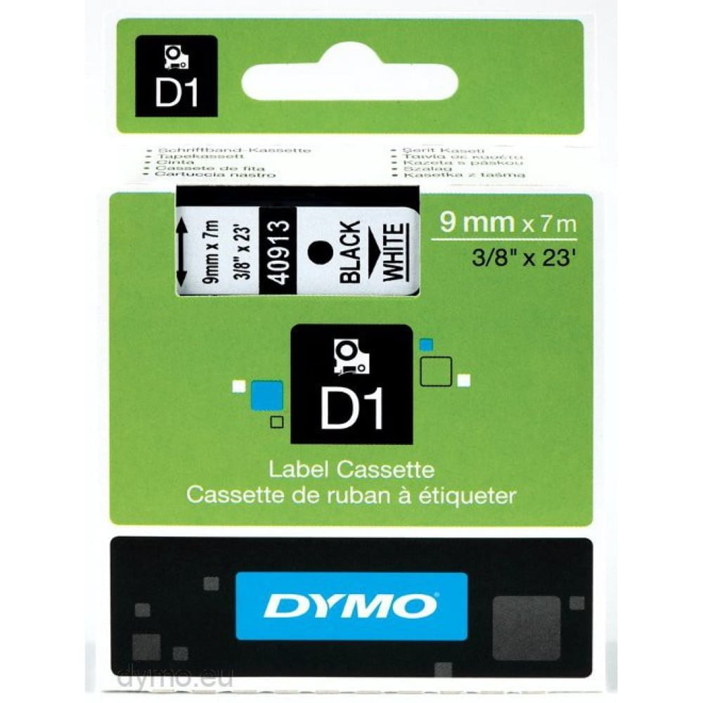 Dymo D1 Tape 9mmx7m Black/White