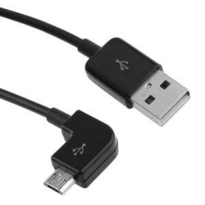 Micro USB-kaapeli 90° kulmalla 2m musta