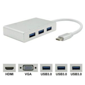 USB-C – HDMI/VGA/3*USB3.0 adapteri