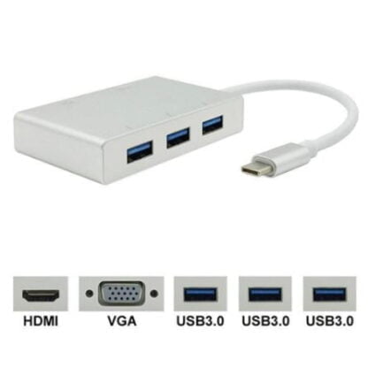 USB-C – HDMI/VGA/3*USB3.0 adapteri 2