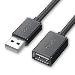 Jasoz uros-naaras USB-jatkokaapeli 1,5m musta