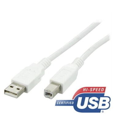 USB 2.0 tulostinkaapeli 2m valkoinen 2