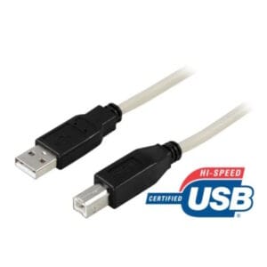 USB 2.0 tulostinkaapeli 3m harmaa