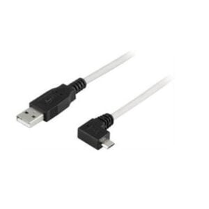 Micro USB kaapeli 90° kulmalla 2m harmaa/musta