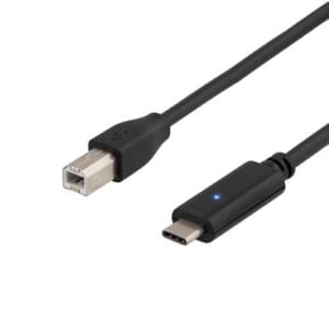 USB-C – USB-B kaapeli 1m musta 6