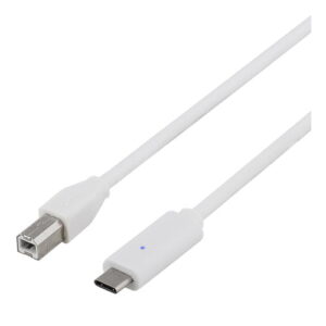 USB-C – USB-B kaapeli 1m valkoinen 7