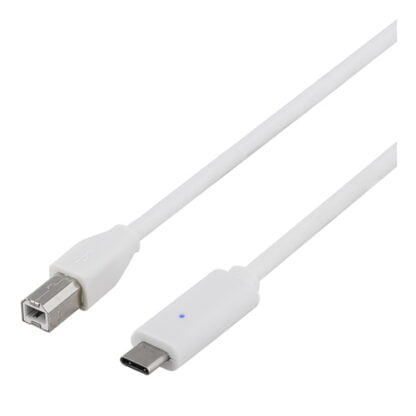 USB-C – USB-B kaapeli 1m valkoinen 2
