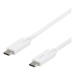 DELTACO USB-C-kaapeli 5 Gbit/s 5A 2m valkoinen