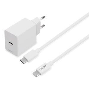 Deltaco USB-C PD -seinälaturi 20 W valkoinen