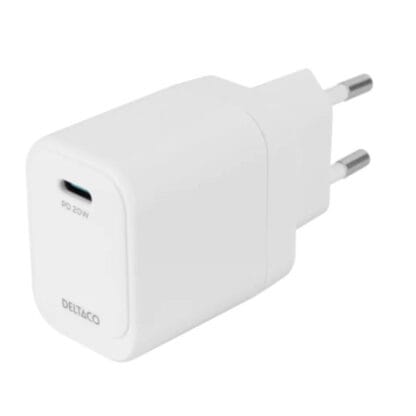 USB-C seinälaturi 20W 1xUSB-C PD valkoinen 3