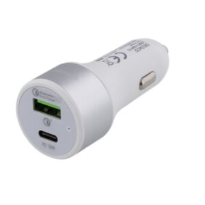 USB-autolaturi 12-18V USB-C USB-A 36W valkoinen