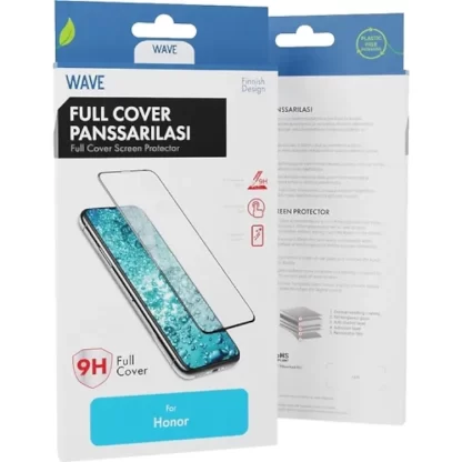 Wave Full Cover -panssarilasi Honor X6a musta kehys 2
