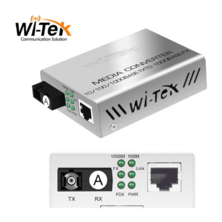 Wi-Tek Mediamuunnin TX/RX-pari 10/100/1000 4 Wi-Tek Mediamuunnin TX/RX-pari 10/100/1000 4