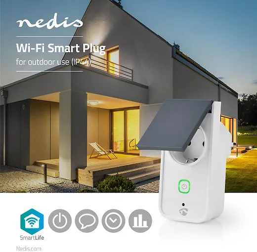 Nedis SmartLife älypistorasia ulkokäyttöön 16A 3680W IP44 2 Nedis SmartLife älypistorasia ulkokäyttöön 16A 3680W IP44 2